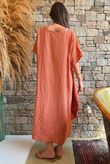 Salcombe Chalk Stripe Cotton Cocoon Dress Rust
